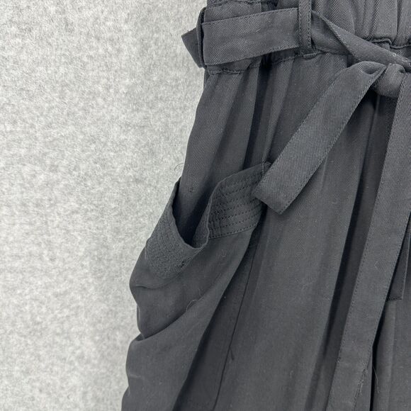 Elevenses Jumpsuit Womens 2 Black Anthropologie Sable Romper Cropped Wide Leg - Picture 4 of 11